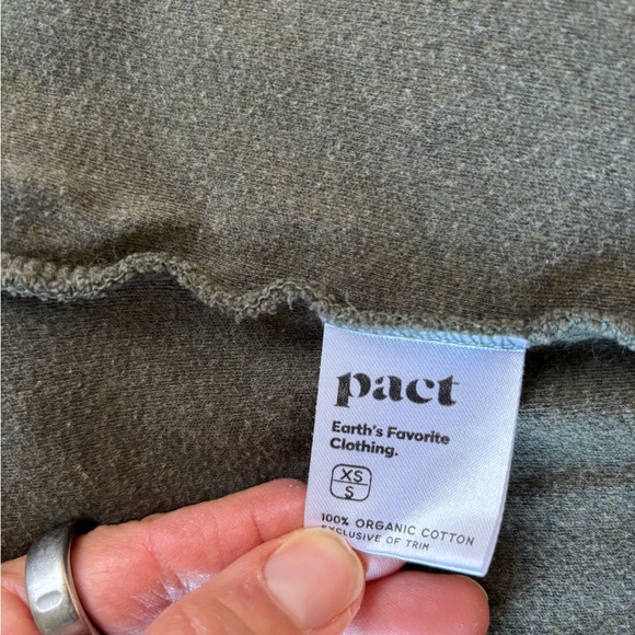 Pact Organic Cotton Lounge Set Olive/Charcoal Green Cardigan Joggers XS - Picture 11 of 11